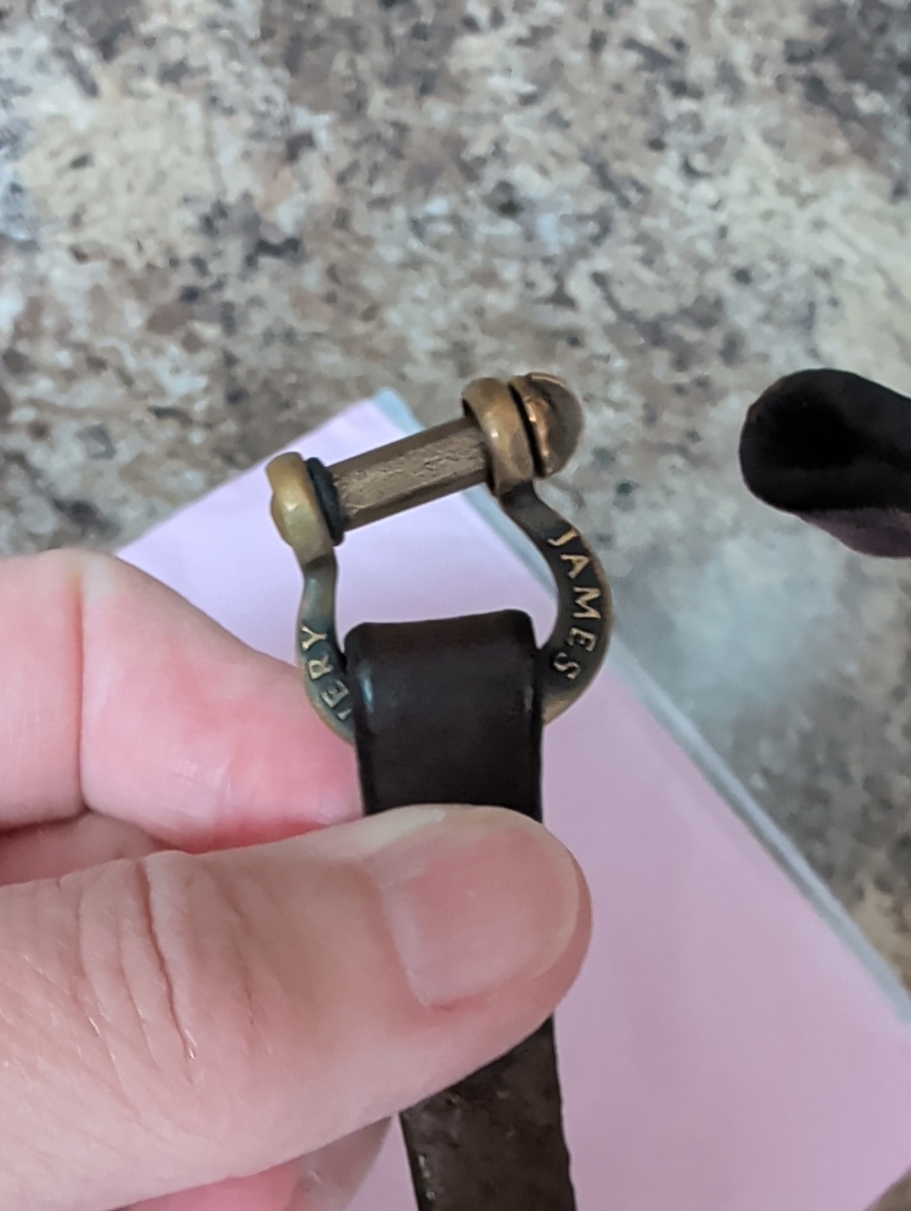 James Avery Brown Leather Bracelet with Brass-Tone Hardware